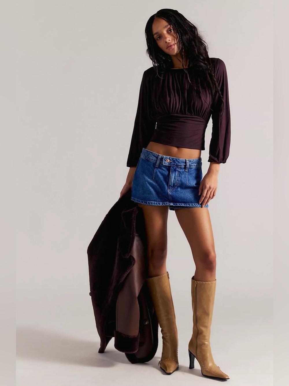 Free People We The World Free Gallivanting Peekaboo Micro Skort Size 28